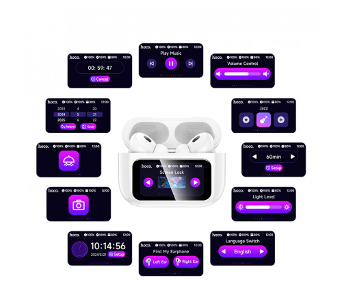 Бездротові навушники TWS HOCO EW72 Lite Soar, touch screen, White (6942007651004)