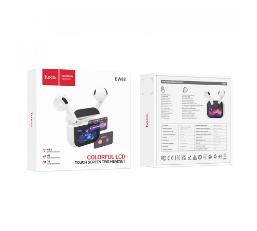 Бездротові навушники TWS HOCO EW82 Sparkle, touch screen, White (6942007646529)