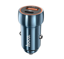 Автомобільний зарядний пристрій HOCO Z46A Blue whale PD20W+QC3.0 car charger Sapphire Blue (6931474770349)