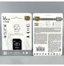 Карта пам'яті T&G 16Gb (UHS-1) 10 Class (з адаптером SD)