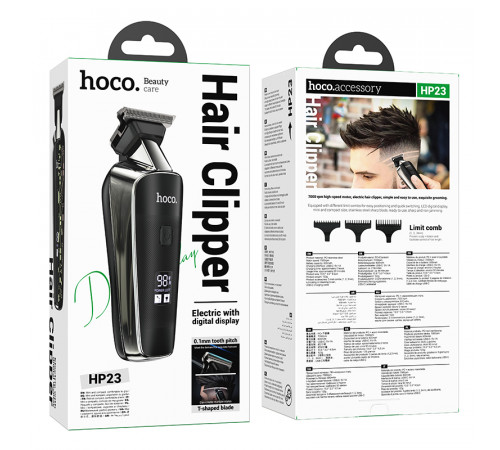 Машинка для стрижки HOCO HP23 Diamond engraving electric hair clipper Black (6942007623773)