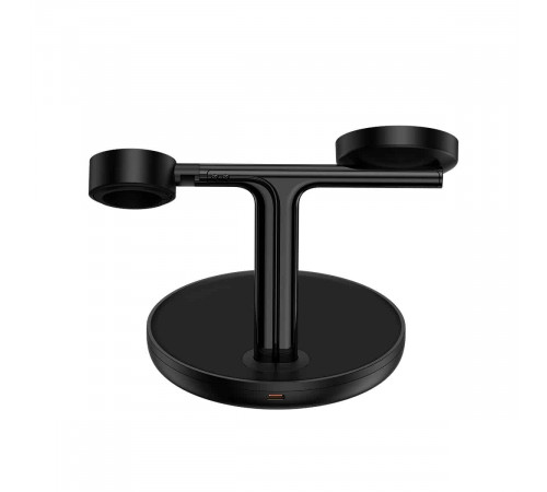 Бездротовий зарядний пристрій Baseus Swan 3-in-1 Wireless Magnetic Charging Bracket 20W Black Universal version (WXTE000101)