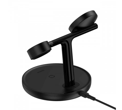 Бездротовий зарядний пристрій Baseus Swan 3-in-1 Wireless Magnetic Charging Bracket 20W Black Universal version (WXTE000101)