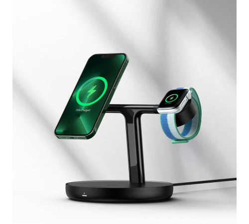 Бездротовий зарядний пристрій Baseus Swan 3-in-1 Wireless Magnetic Charging Bracket 20W Black Universal version (WXTE000101)