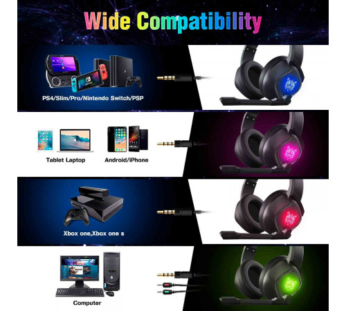 Навушники комп'ютерні Onikuma K19 RGB з мікрофоном