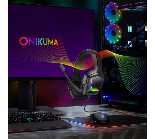 Навушники комп'ютерні Onikuma K20 RGB з мікрофоном