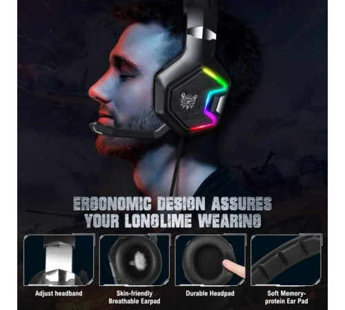 Навушники комп'ютерні Onikuma K10 Pro RGB з мікрофоном