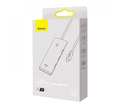 USB-хаб Baseus Lite Series 4-Port Type-C HUB Adapter (Type-C to USB 3.0*4) 25cm Black (WKQX030301)