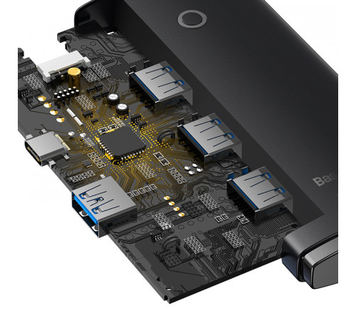 USB-хаб Baseus Lite Series 4-Port Type-C HUB Adapter (Type-C to USB 3.0*4) 25cm Black (WKQX030301)