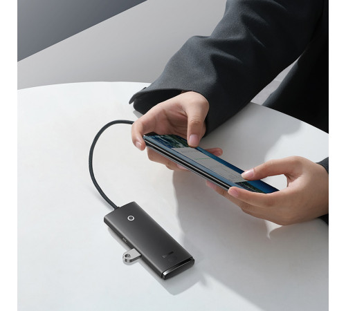 USB-хаб Baseus Lite Series 4-Port Type-C HUB Adapter (Type-C to USB 3.0*4) 25cm Black (WKQX030301)