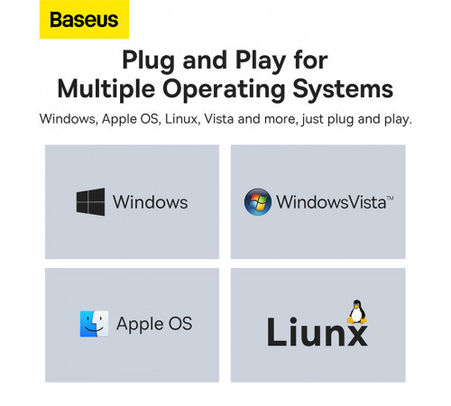 USB-хаб Baseus Lite Series 4-Port Type-C HUB Adapter (Type-C to USB 3.0*4) 25cm Black (WKQX030301)