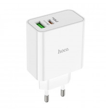 Мережевий зарядний пристрій HOCO C113A Awesome PD65W dual port(1A1C) charger White (6931474790910)