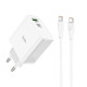 Мережевий зарядний пристрій HOCO C113A Awesome PD65W dual port(1A1C) charger White (6931474790910)