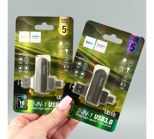 USB флеш Hoco UD10 16Gb Wise USB3.0+Type-C Швидкісна