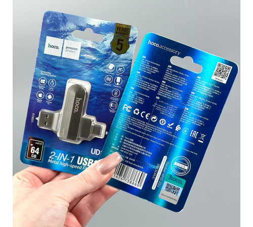 USB флеш Hoco UD10 64Gb Wise USB3.0+Type-C Швидкісна