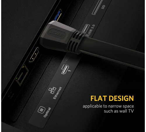Кабель UGREEN ED015 HDMI Flat Cable 2m (UGR-70159) (UGR-70159)