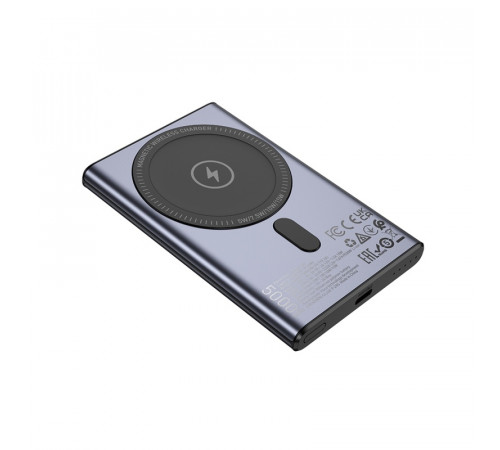 Зовнішній акумулятор HOCO Q32 Bird PD20W wireless magnetic power bank(5000mAh) Metal Gray (6942007634076)