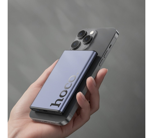 Зовнішній акумулятор HOCO Q32 Bird PD20W wireless magnetic power bank(5000mAh) Metal Gray (6942007634076)