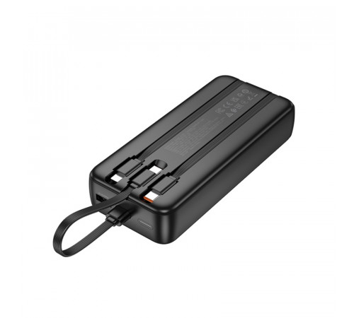Зовнішній акумулятор HOCO J132A Sabio 22.5W+PD20W fully compatible power bank with 3 cables(20000mAh) Black (6942007632591)