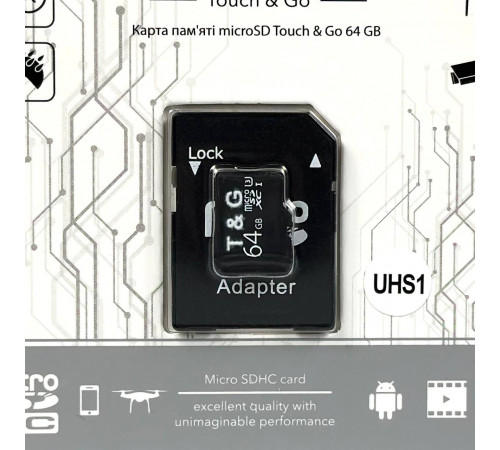 Карта пам'яті T&G 64Gb 10 Class (з адаптером SD)