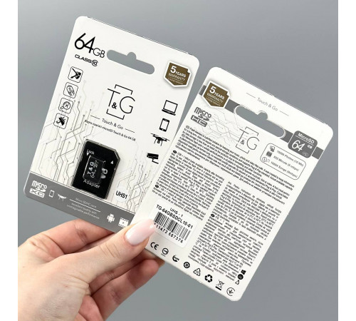 Карта пам'яті T&G 64Gb 10 Class (з адаптером SD)