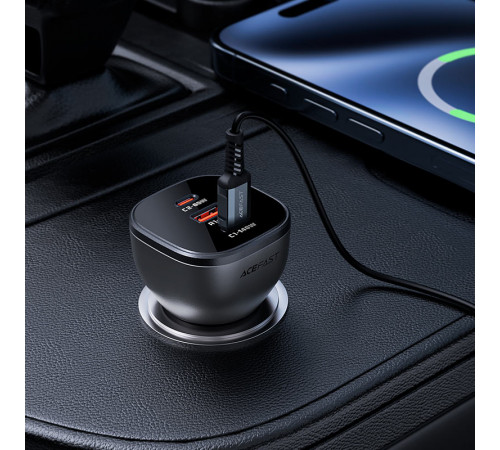 Автомобільний зарядний пристрій ACEFAST B14 165W (2*USB-C+USB-A) 3-port car charger Black (6974316282938)