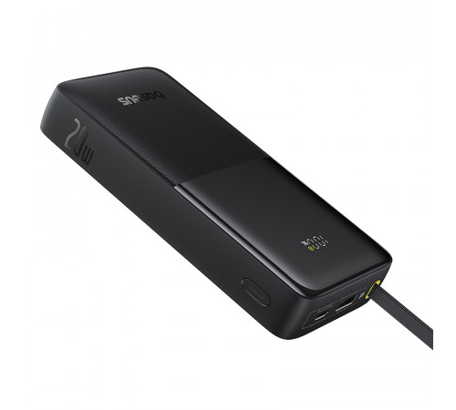 Зовнішній акумулятор Baseus Bipow 2 Digital Display Power Bank With Built-in USB-C Cable 20000mah 20W Cluster Black (P10077101113-01)