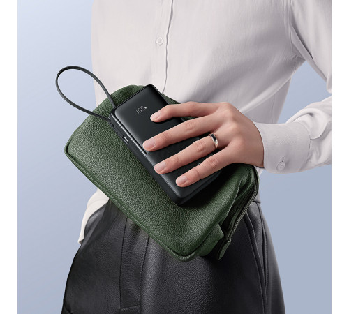 Зовнішній акумулятор Baseus Bipow 2 Digital Display Power Bank With Built-in USB-C Cable 20000mah 20W Cluster Black (P10077101113-01)