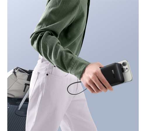 Зовнішній акумулятор Baseus Bipow 2 Digital Display Power Bank With Built-in USB-C Cable 20000mah 20W Cluster Black (P10077101113-01)