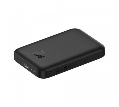 Зовнішній акумулятор Baseus Magnetic Mini Air Wireless Fast Charge Power Bank 6000mAh 20W Cluster Black（With Simple Series Charging Cable Type-C to (P10059002113-00)