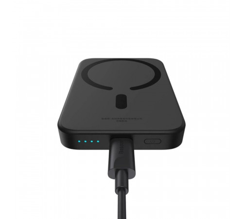 Зовнішній акумулятор Baseus Magnetic Mini Air Wireless Fast Charge Power Bank 6000mAh 20W Cluster Black（With Simple Series Charging Cable Type-C to (P10059002113-00)