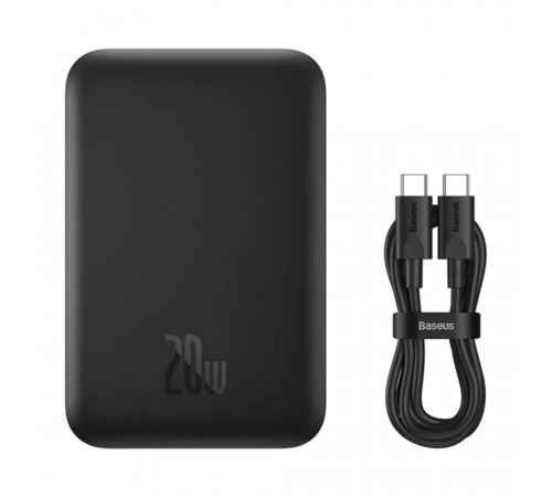 Зовнішній акумулятор Baseus Magnetic Mini Air Wireless Fast Charge Power Bank 6000mAh 20W Cluster Black（With Simple Series Charging Cable Type-C to (P10059002113-00)