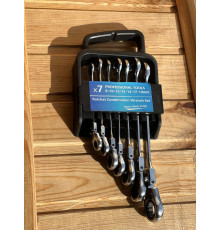 Ключі 7 ШТ комбіновані тріскачкові шарнірні у наборі Wrench set ES-7¶ (20)