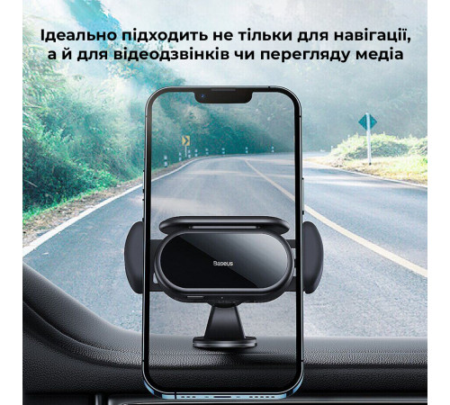 Автотримач для телефона Baseus Steel Cannon pro Solar Electric Car Mount Black (SUGP010001)