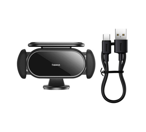 Автотримач для телефона Baseus Steel Cannon pro Solar Electric Car Mount Black (SUGP010001)