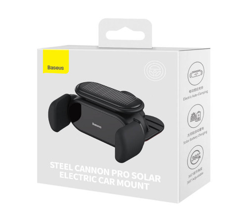 Автотримач для телефона Baseus Steel Cannon pro Solar Electric Car Mount Black (SUGP010001)