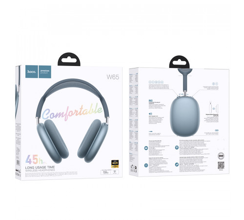Бездротові накладні навушники HOCO W65 Happy BT headphones Blue (6942007650366)