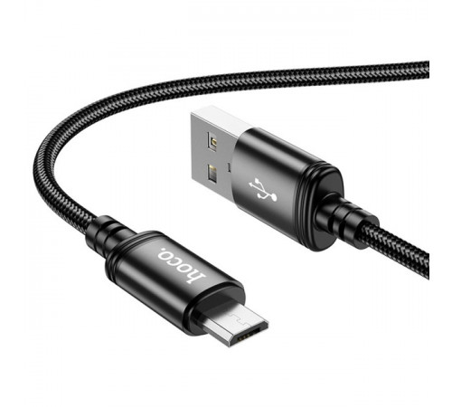 Кабель HOCO X89 Wind charging data cable Micro Black (6931474784346)