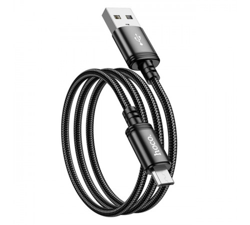 Кабель HOCO X89 Wind charging data cable Micro Black (6931474784346)