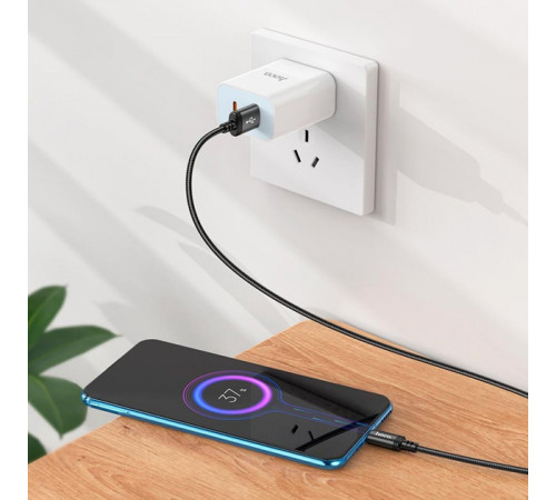 Кабель HOCO X89 Wind charging data cable Micro Black (6931474784346)