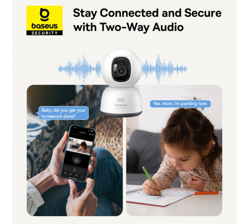 IP-камера відеоспостереження Baseus Security P1 Series Indoor 3MP OS White EU (S0TV002132)