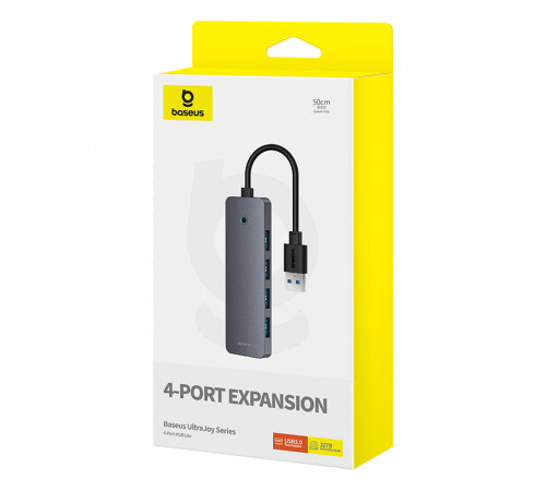 USB-хаб Baseus UltraJoy Series 4-Port  HUB Lite 50cm Space Grey（USBA to USB3.0*4+Type-C5V） (B0005280B811-01)