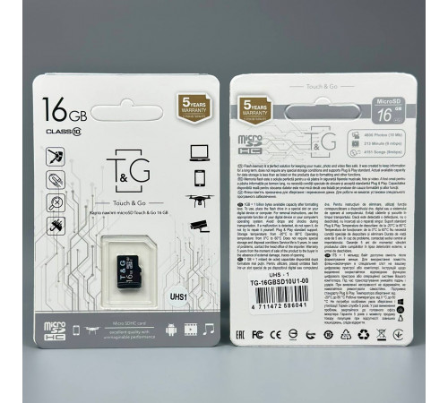 Карта пам'яті T&G 16Gb (UHS-1) 10 Class (без адаптера)