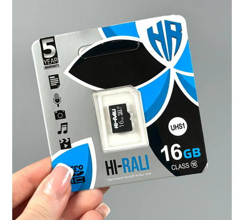 Карта пам'яті Hi-Rali 16Gb (UHS-1) 10 Class (без адаптера)