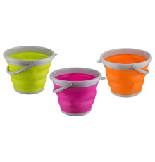 Відро силіконове складане кругле 5 літрів білий червоний троянд (52)