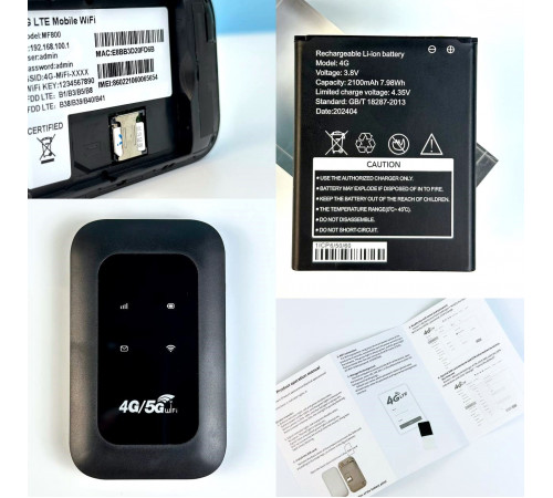 Портативний модем 4G LTE Advanced Mobile Wi-Fi MF800-5 150Mbps з LED індикатором