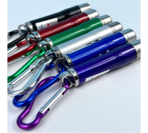 Лазерна указка 9617 (ліхтарик, LED,UV, 3 акумулятори LR44, з карабіном)