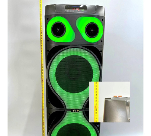 УЦІНКА Колонка VIP JT-1210 з RGB-підсвічуванням та 2-ма мікрофонами (40,5*40,2*109,5 см) (тріщина на верхній частині)
