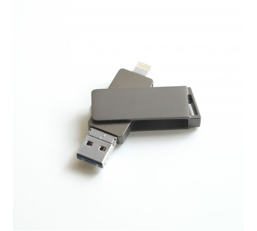 USB флеш XO DK06 128Gb 3in1 USB3.0+Lightning+Micro Швидкісна