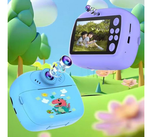 Дитяча фотокамера Звірятки AM300 із функцією друку та з фронтальною камерою